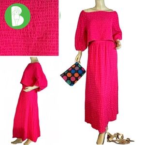 IN THE STYLE PINK CROPPED TOP AND MAXI SKIRT COORDINATED SET NWT (24)